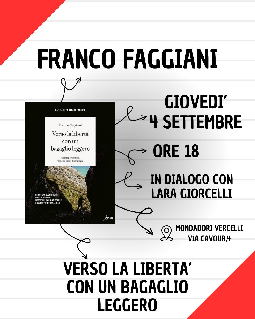 Locandina presentazione libro di Franco Faggiani