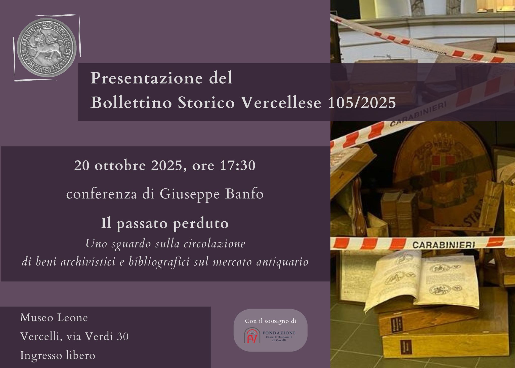 locandina presentazione bollettino storico