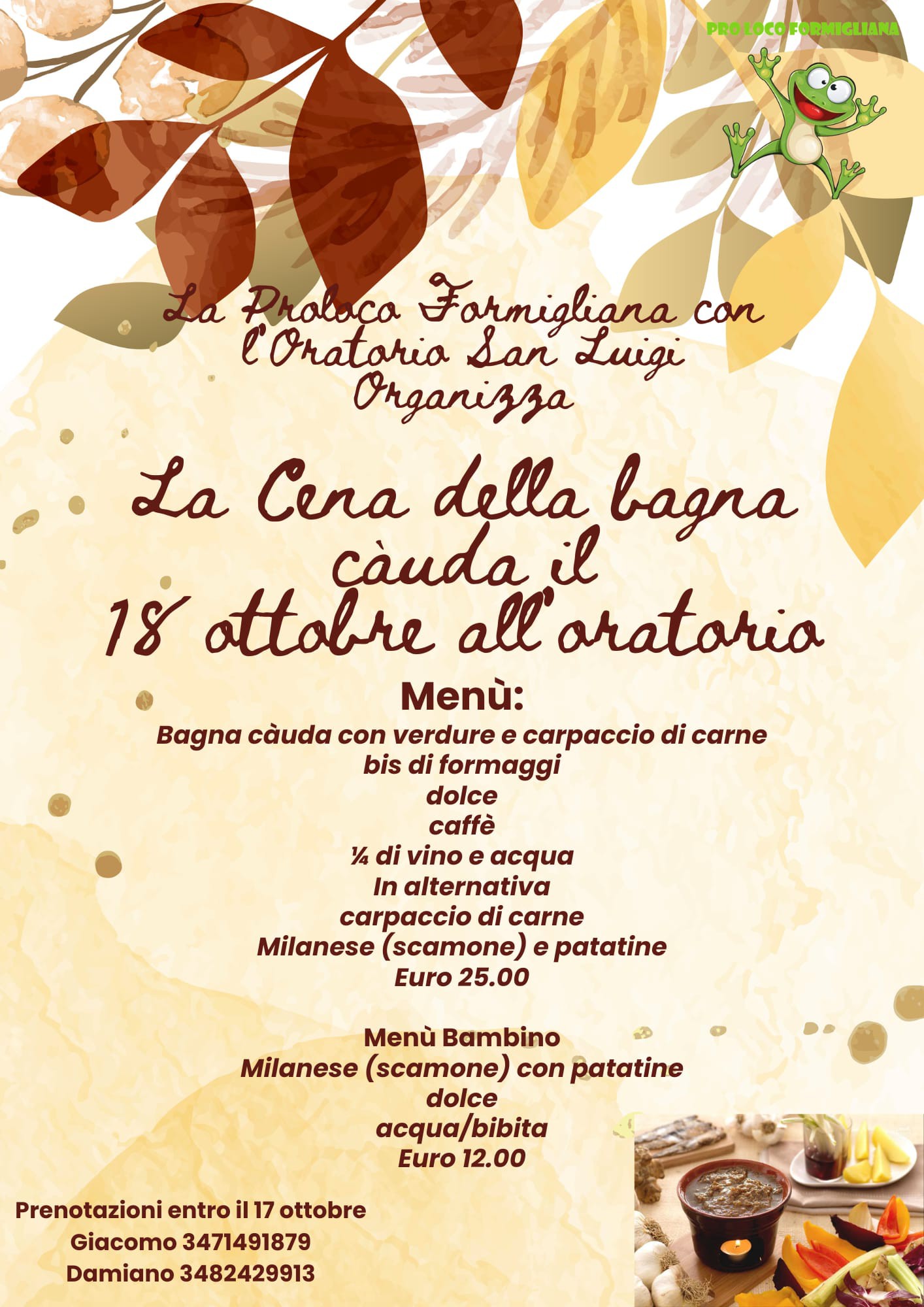 locandina menu cena bagna cauda