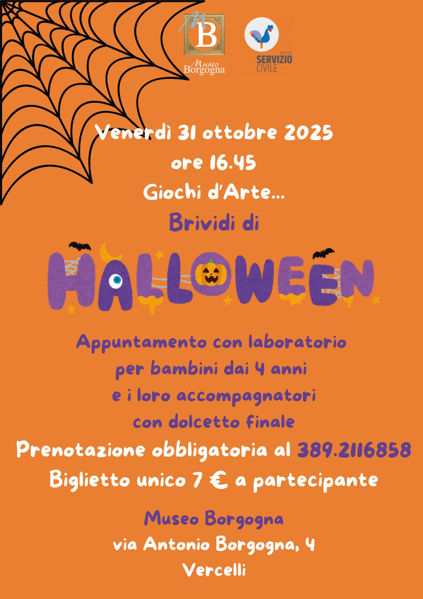 locandina giochi d'arte brividi di halloween