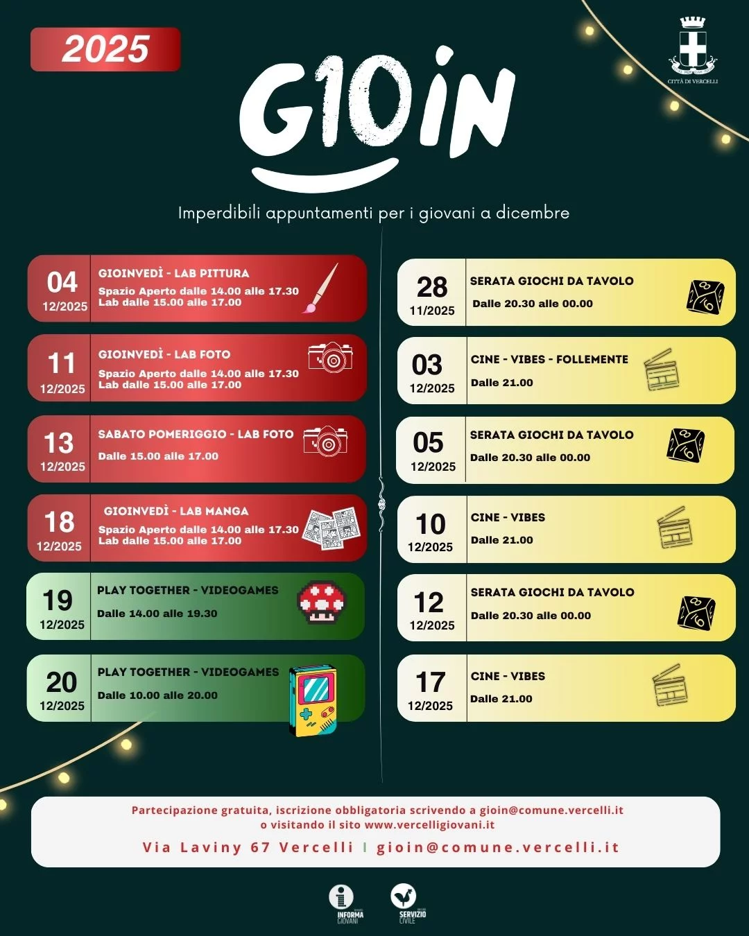 Gioin programma dicembre
