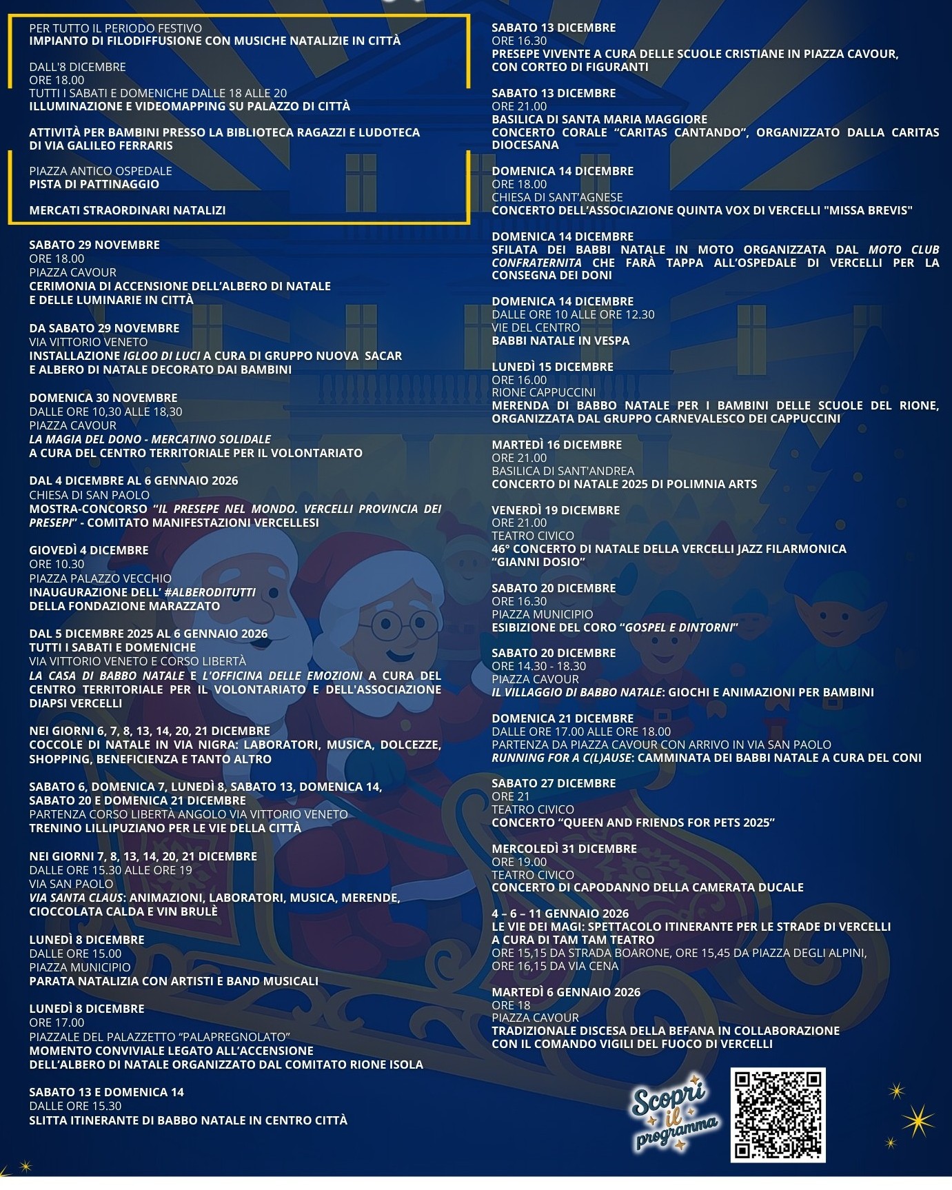 programma Natale a Vercelli