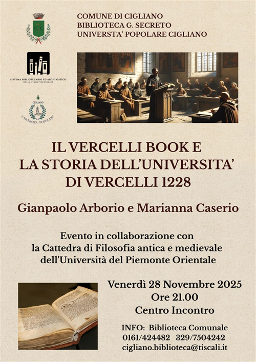 locandina conferenza Vercelli book