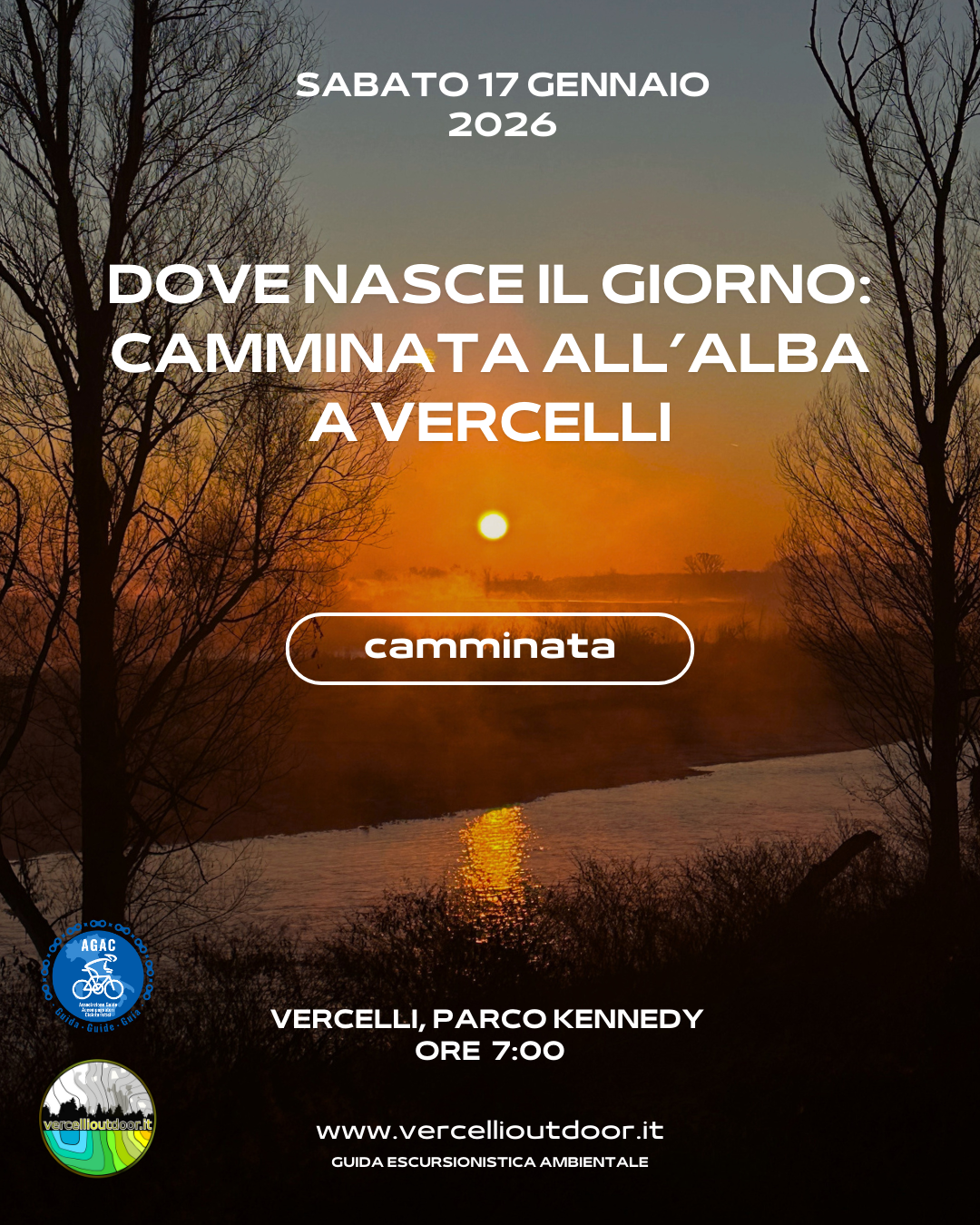 locandina camminata all'alba