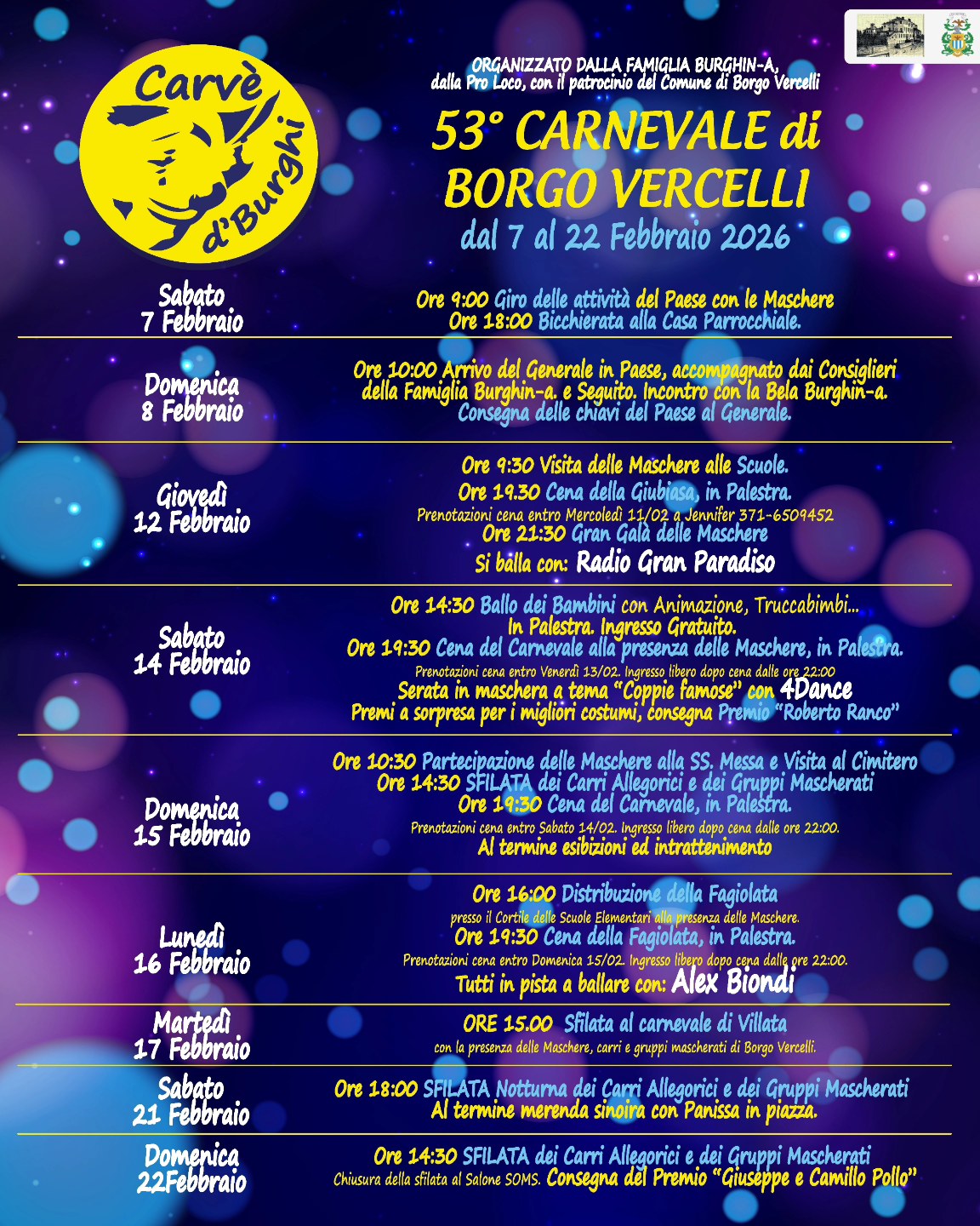 programma carnevale Borgo Vercelli