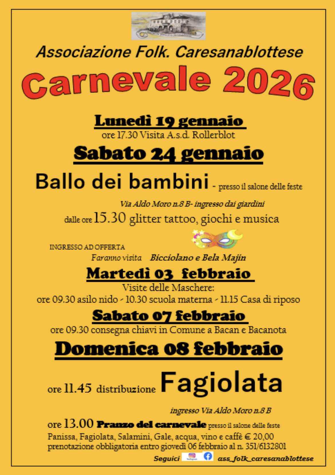 locandina programma Carnevale