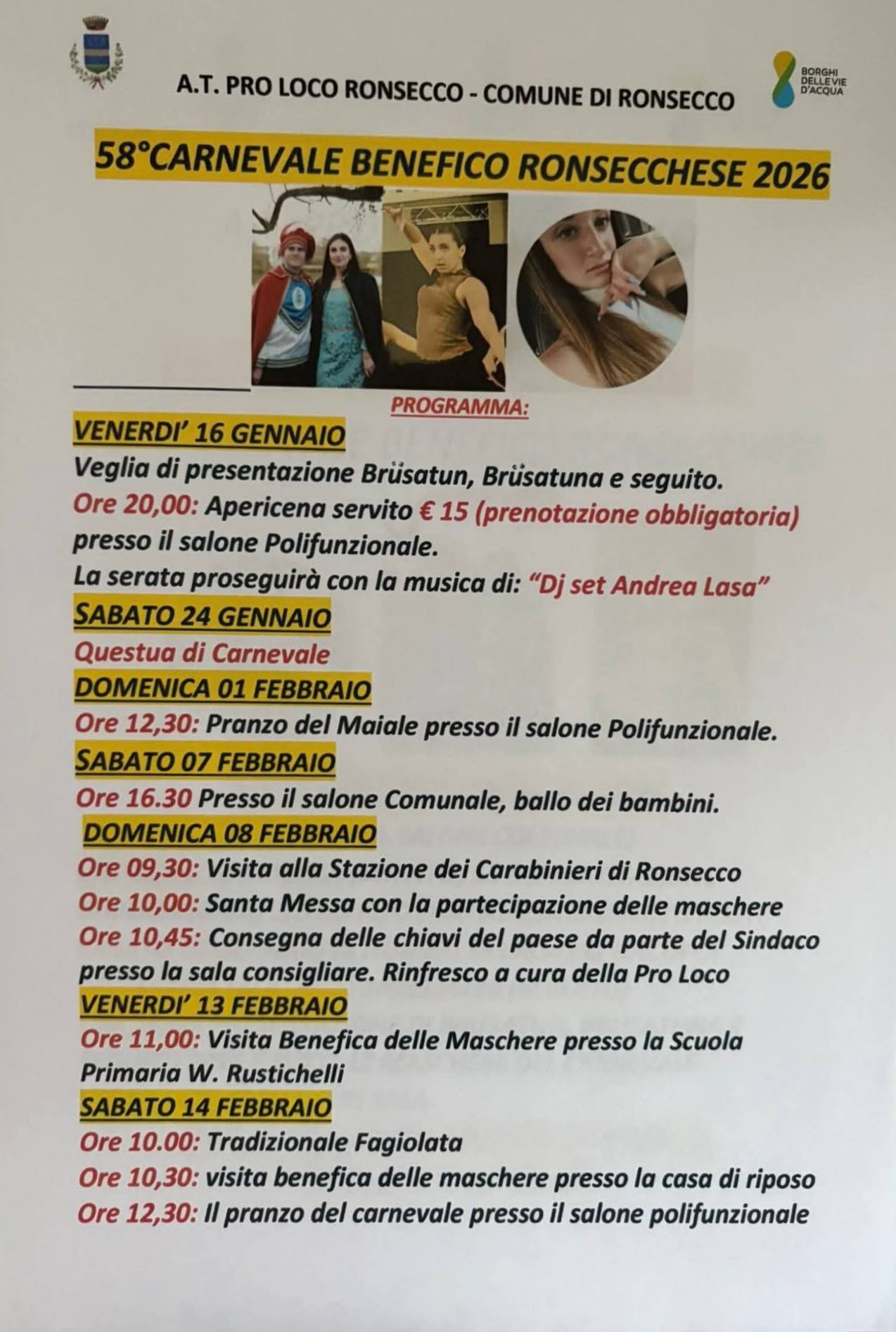 locandina programma carnevale 2026