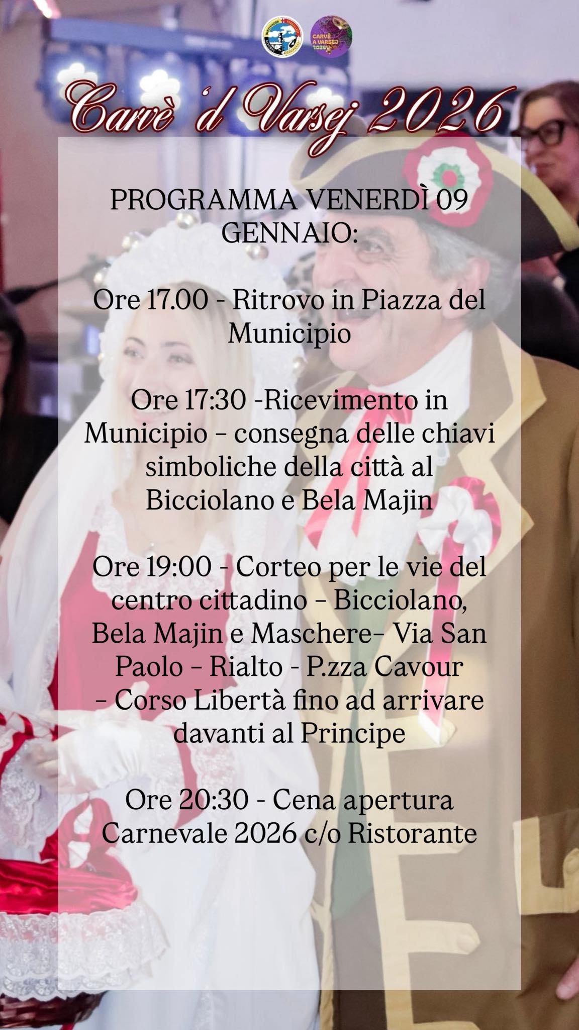 locandina carnevale Vercelli 9 gennaio
