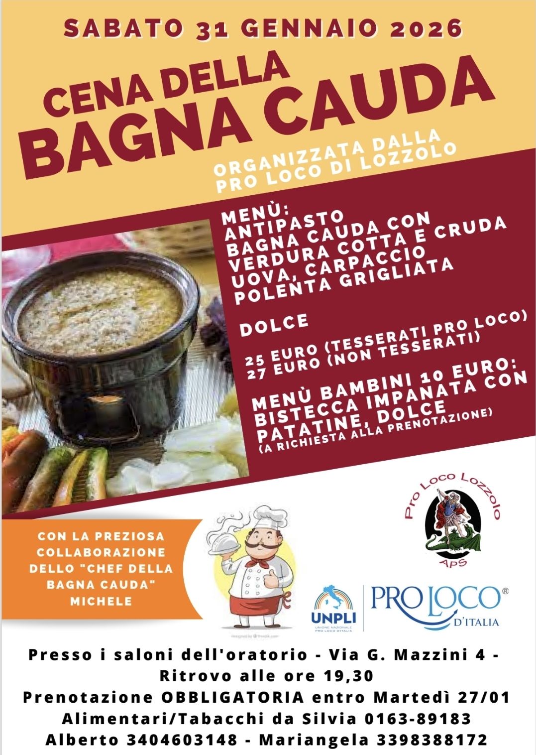 locandina cena della bagna cauda