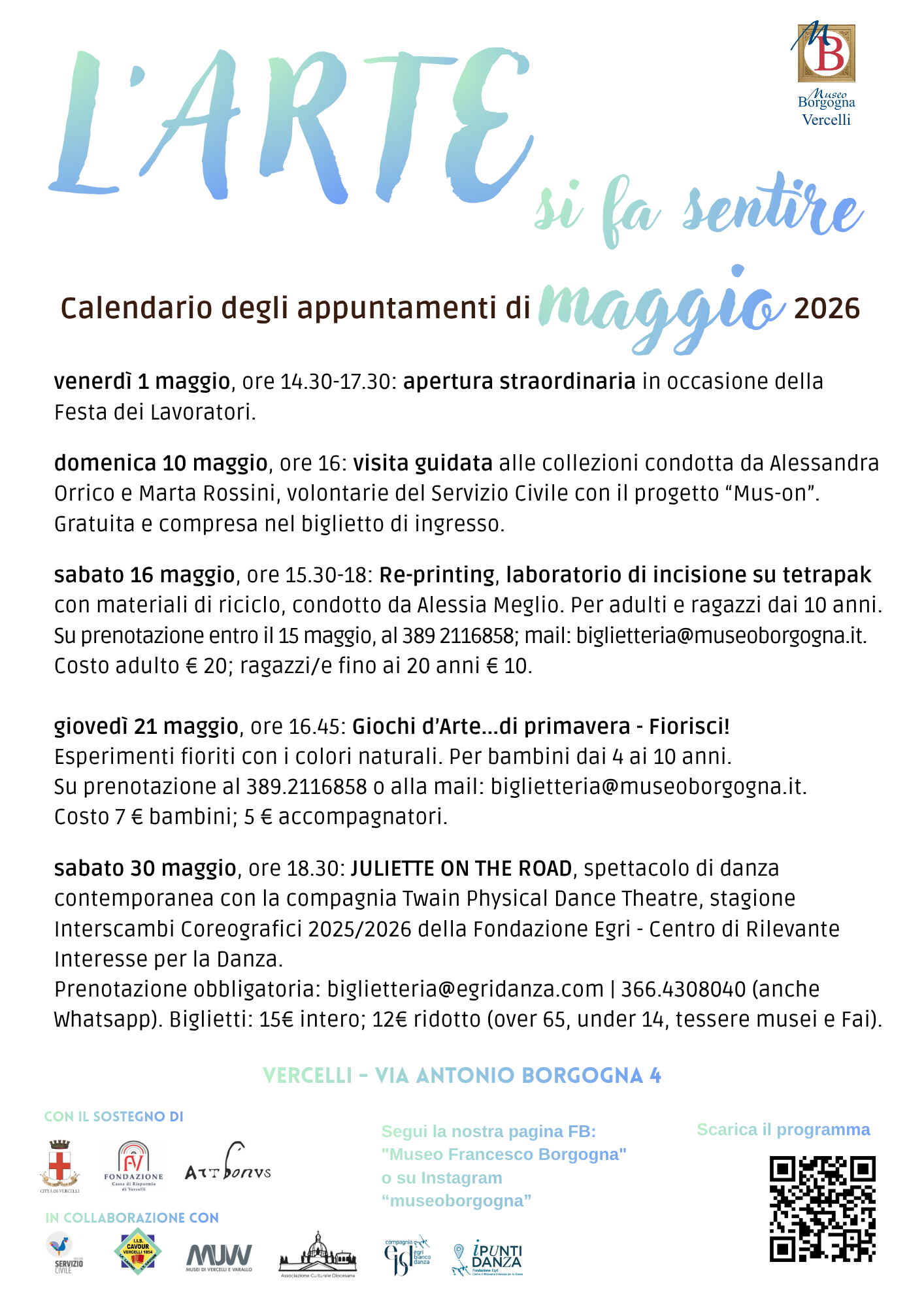 l'arte si fa sentire maggio